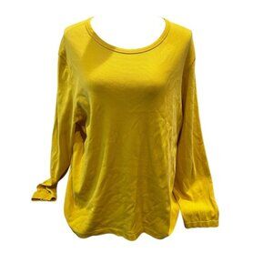 Jones New York Yellow Long Sleeve Blouse Womens 2X